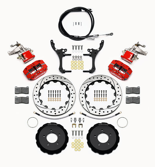 Rear Big Brake Kit Dynapro 4 12.88" Red Drilled & Slotted Rotor for NC Mazda MX5 Miata by Wilwood | 140-15034-DR
