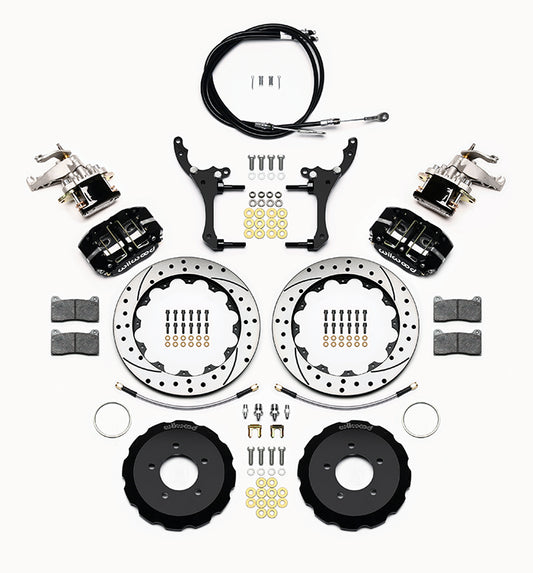 Rear Big Brake Kit Dynapro 4 12.88" Black Drilled & Slotted Rotor for NC Mazda MX5 Miata by Wilwood | 140-15034-D