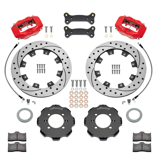 Front Big Brake Kit Dynalite 11.75" Red Drilled & Slotted Rotor for ND Mazda MX5 Miata by Wilwood | 140-17937-DR