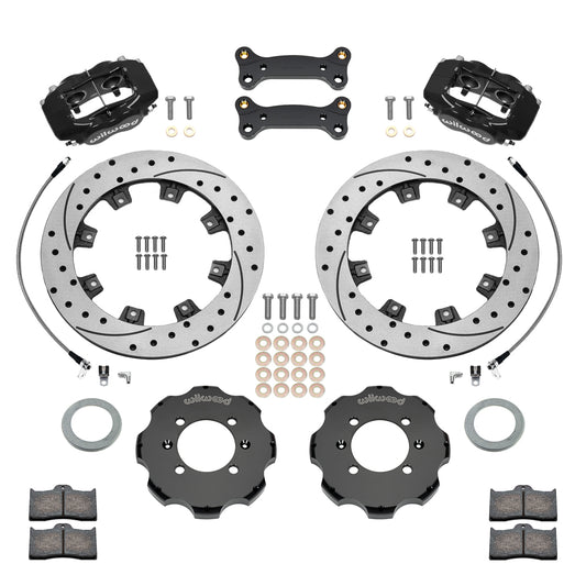 Front Big Brake Kit Dynalite 11.75" Black Drilled & Slotted Rotor for ND Mazda MX5 Miata by Wilwood | 140-17937-D