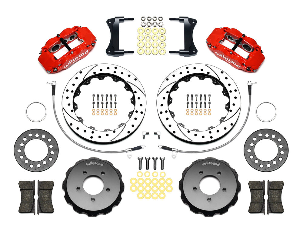 Front Big Brake Kit Superlite 6R 12.88" Red Drilled & Slotted Rotor for NC Mazda MX5 Miata by Wilwood | 140-12907-DR