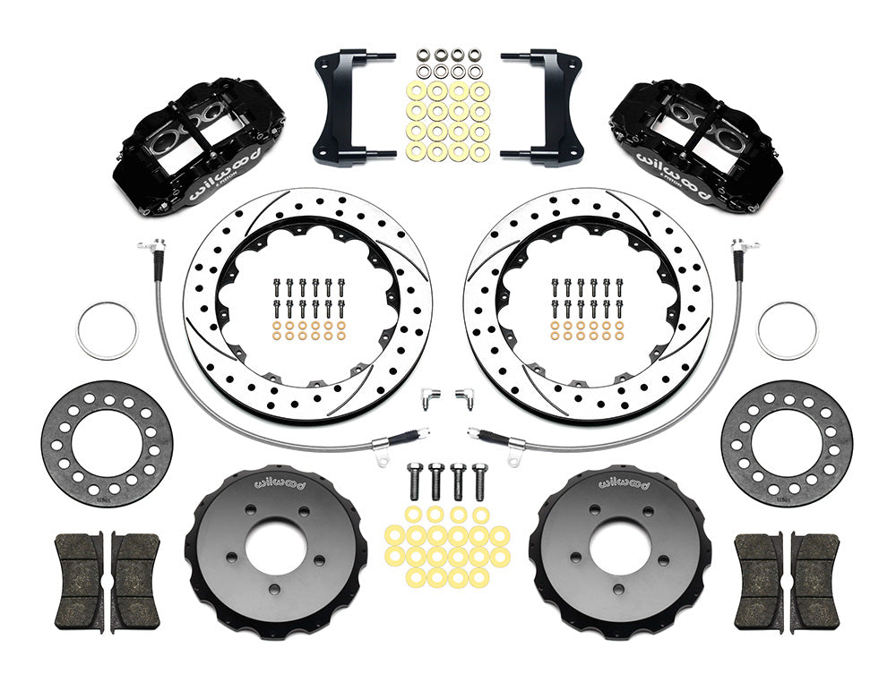 Front Big Brake Kit Superlite 6R 12.88" Black Drilled & Slotted Rotor for NC Mazda MX5 Miata by Wilwood | 140-12907-D