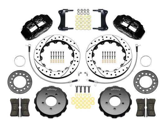 Front Big Brake Kit Superlite 6R 12.88" Black Drilled & Slotted Rotor for NC Mazda MX5 Miata by Wilwood | 140-12907-D