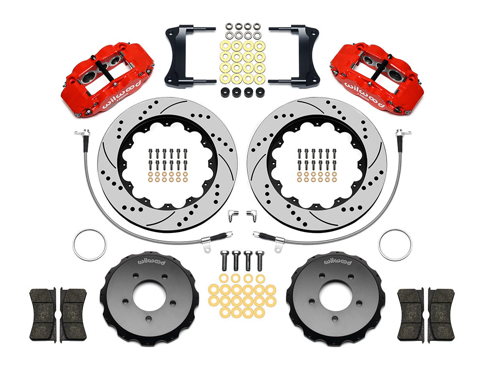 Front Big Brake Kit Superlite 6R 14.00" Red Drilled & Slotted Rotor for NC Mazda MX5 Miata by Wilwood | 140-12911-DR