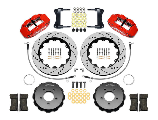 Front Big Brake Kit Superlite 6R 14.00" Red Drilled & Slotted Rotor for NC Mazda MX5 Miata by Wilwood | 140-12911-DR