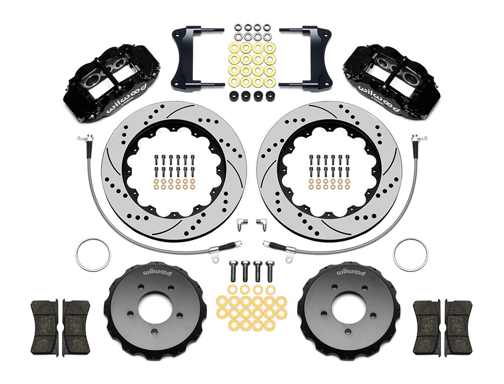 Front Big Brake Kit Superlite 6R 14.00" Black Drilled & Slotted Rotor for NC Mazda MX5 Miata by Wilwood | 140-12911-D
