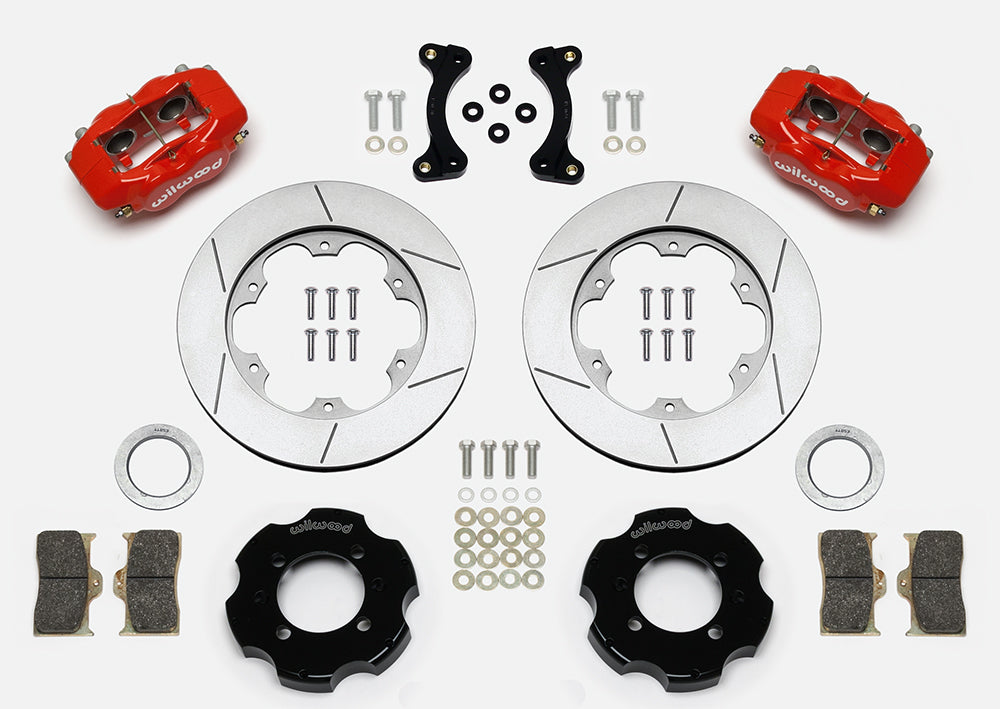 Front Big Brake Kit Dynalite 4 11.00" Red Slotted Rotor for NA/NB Mazda MX5 Miata by Wilwood | 140-13379-R