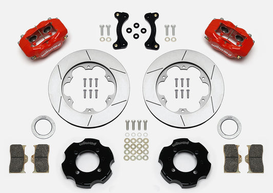 Front Big Brake Kit Dynalite 4 11.00" Red Slotted Rotor for NA/NB Mazda MX5 Miata by Wilwood | 140-13379-R