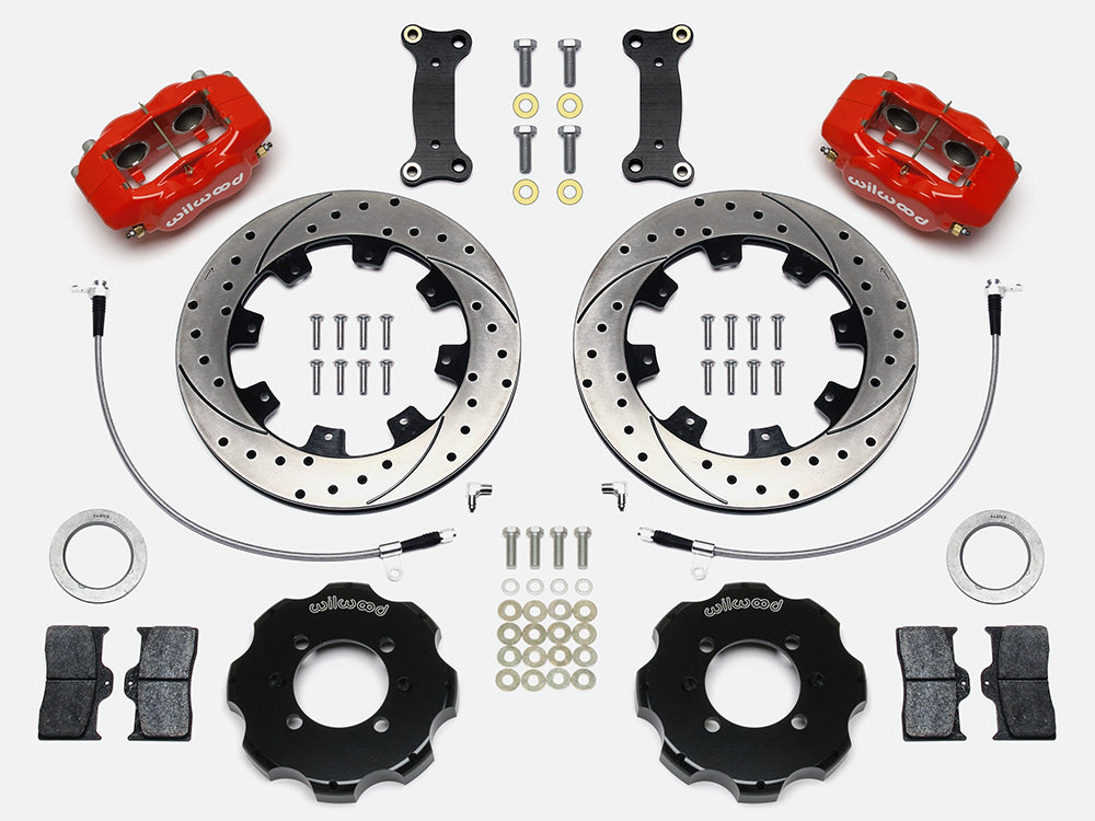 Front Big Brake Kit Dynalite 12.19" Red Drilled & Slotted Rotor for ND Mazda MX5 Miata by Wilwood | 140-14233-DR
