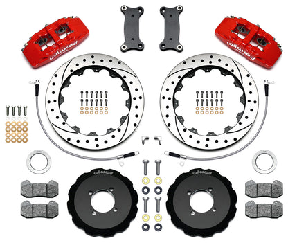 Front Big Brake Kit Dynapro 6 12.88" Red Drilled & Slotted Rotor for ND Mazda MX5 Miata by Wilwood | 140-14234-DR