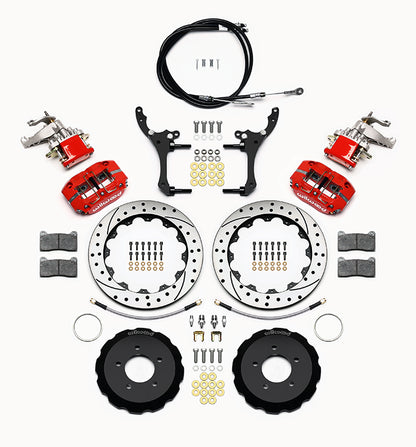 Rear Big Brake Kit Dynapro 4 12.88" Red Drilled & Slotted Rotor for NC Mazda MX5 Miata by Wilwood | 140-15034-DR
