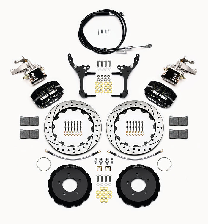 Rear Big Brake Kit Dynapro 4 12.88" Black Drilled & Slotted Rotor for NC Mazda MX5 Miata by Wilwood | 140-15034-D