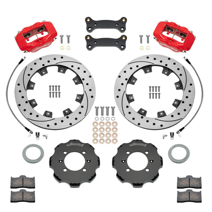 Front Big Brake Kit Dynalite 11.75" Red Drilled & Slotted Rotor for ND Mazda MX5 Miata by Wilwood | 140-17937-DR