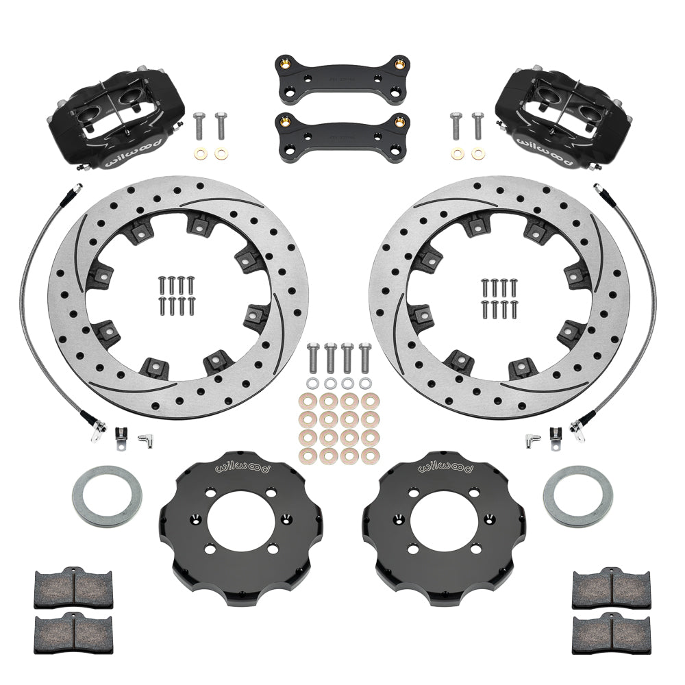 Front Big Brake Kit Dynalite 11.75" Black Drilled & Slotted Rotor for ND Mazda MX5 Miata by Wilwood | 140-17937-D