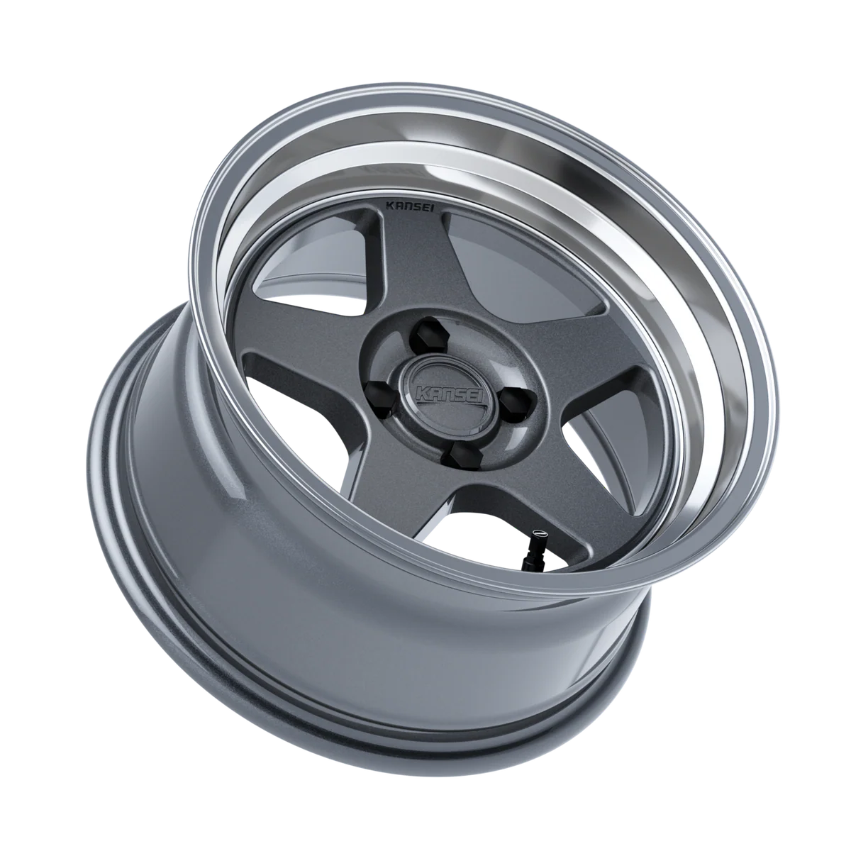 KNP 15" - Gloss Gunmetal Machined Lip 4x100 by Kansei