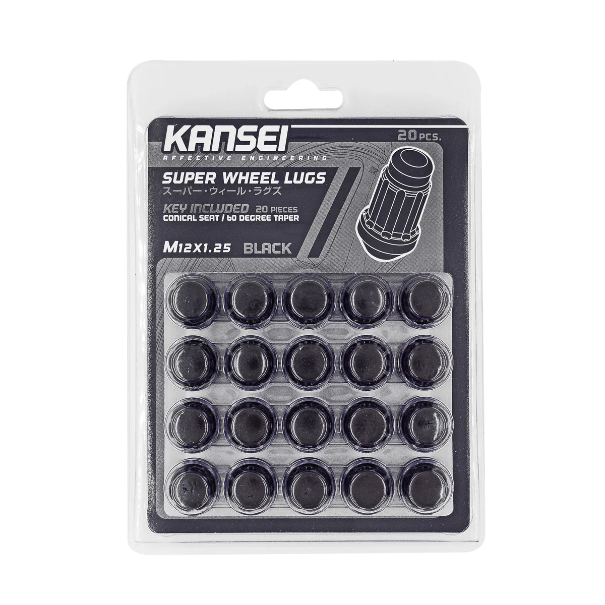 12x1.5" 60 Degree Spline Acorn Lug Nuts by Kansei [20 PC]