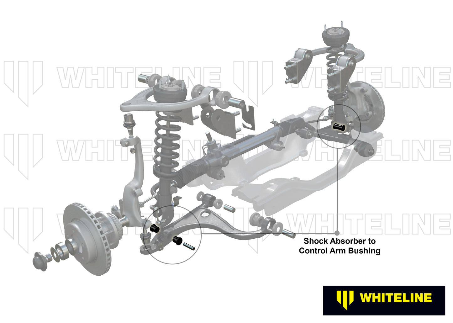Front Shock To Control Arm Polyurethane Bushing Kit for NC Mazda MX5 Miata by Whiteline