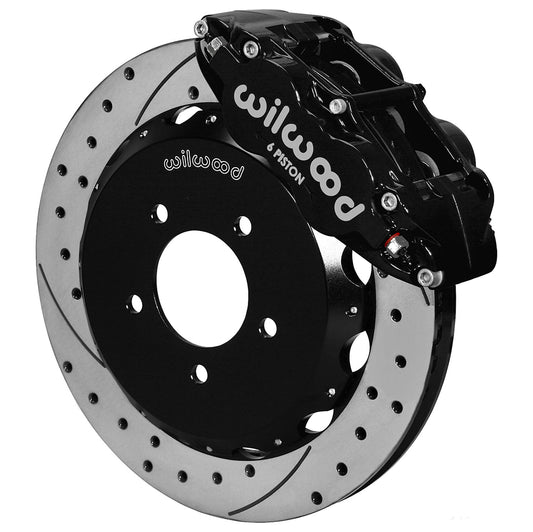 Front Big Brake Kit Superlite 6R 12.88" Black Drilled & Slotted Rotor for NC Mazda MX5 Miata by Wilwood | 140-12907-D