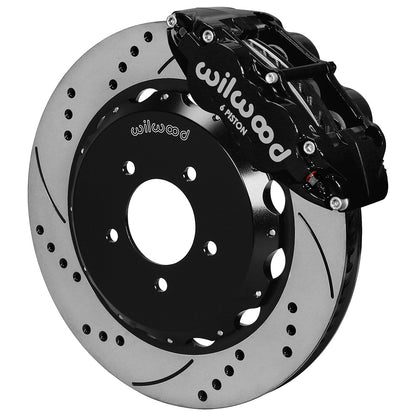Front Big Brake Kit Superlite 6R 14.00" Black Drilled & Slotted Rotor for NC Mazda MX5 Miata by Wilwood | 140-12911-D