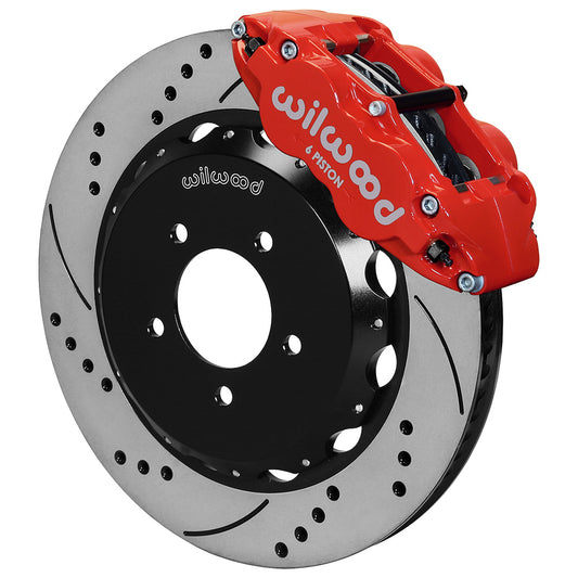 Front Big Brake Kit Superlite 6R 14.00" Red Drilled & Slotted Rotor for NC Mazda MX5 Miata by Wilwood | 140-12911-DR