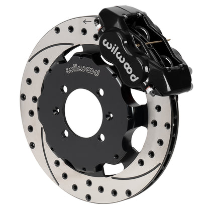 Front Big Brake Kit Dynalite 4 11.75" Black Drilled & Slotted Rotor for NA/NB Mazda MX5 Miata by Wilwood | 140-17935-D