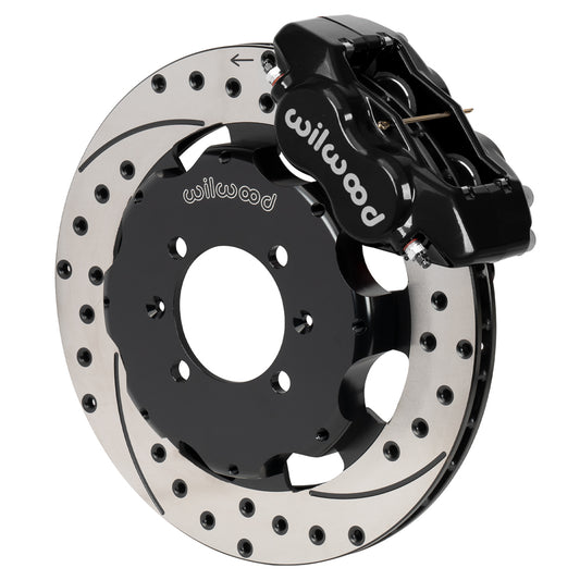 Front Big Brake Kit Dynalite 11.75" Black Drilled & Slotted Rotor for ND Mazda MX5 Miata by Wilwood | 140-17937-D
