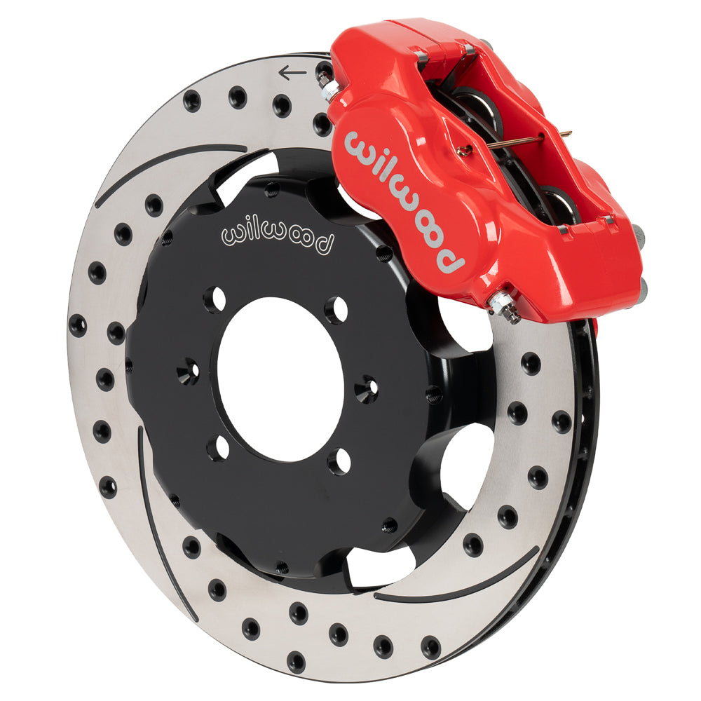 Front Big Brake Kit Dynalite 11.75" Red Drilled & Slotted Rotor for ND Mazda MX5 Miata by Wilwood | 140-17937-DR