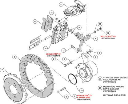 Rear Big Brake Kit Dynapro 4 12.88" Red Rotor for NC Mazda MX5 Miata by Wilwood | 140-15034-R