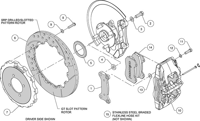 Front Big Brake Kit Dynapro 6 12.88" Black Rotor for ND Mazda MX5 Miata by Wilwood | 140-14234