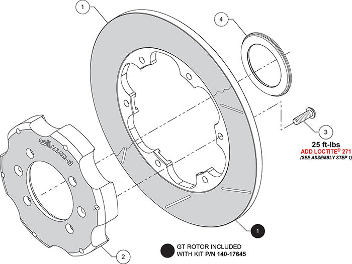 Rear Brake Kit Promatrix 10.85" Drilled & Slotted Rotor for NB2 Mazda MX5 Miata by Wilwood | 140-17644