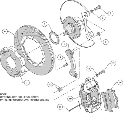 Front Big Brake Kit Dynalite 4 11.00" Black Rotor for NA/NB Mazda MX5 Miata by Wilwood | 140-11704