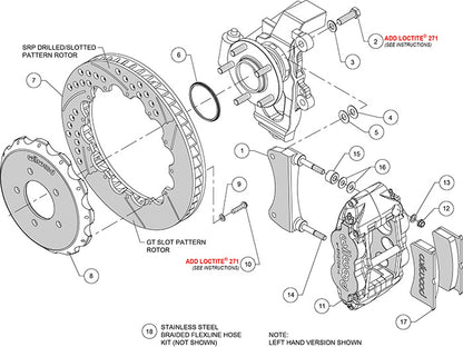 Front Big Brake Kit Superlite 6R 14.00" Black Drilled & Slotted Rotor for NC Mazda MX5 Miata by Wilwood | 140-12911-D