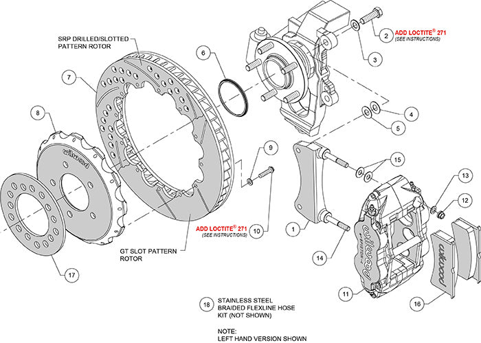 Front Big Brake Kit Superlite 6R 12.88" Black Drilled & Slotted Rotor for NC Mazda MX5 Miata by Wilwood | 140-12907-D